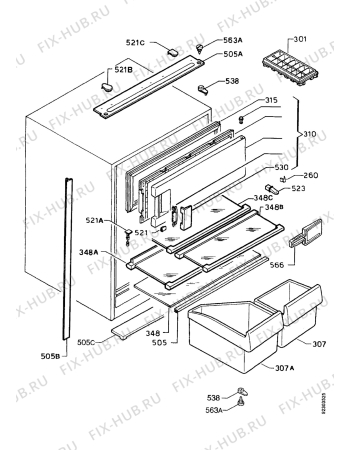 Взрыв-схема холодильника Alno AKE8217IW - Схема узла Refrigerator housing